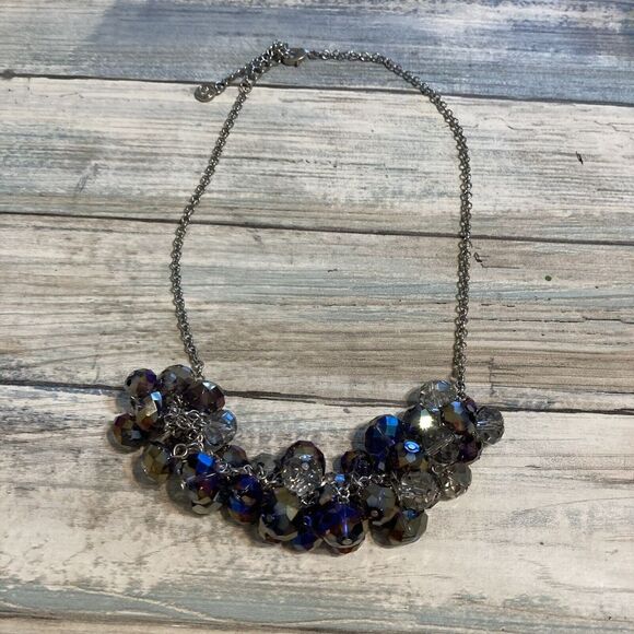 Simply Vera By Vera Wang Aurora Borealis Blue‎ Purple Beads 21" Necklace NWOT - Picture 1 of 7
